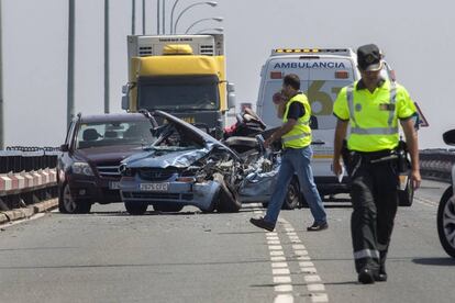 Accidente en el puente de Jos&eacute; Le&oacute;n de Carranza, en C&aacute;diz.