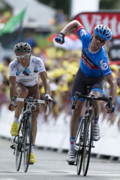 Millar celebra su victoria ante Peraud