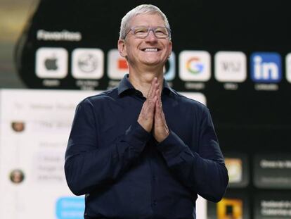 El consejero delegado de Apple, Tim Cook, durante la Conferencia Anual de Desarrolladores virtual