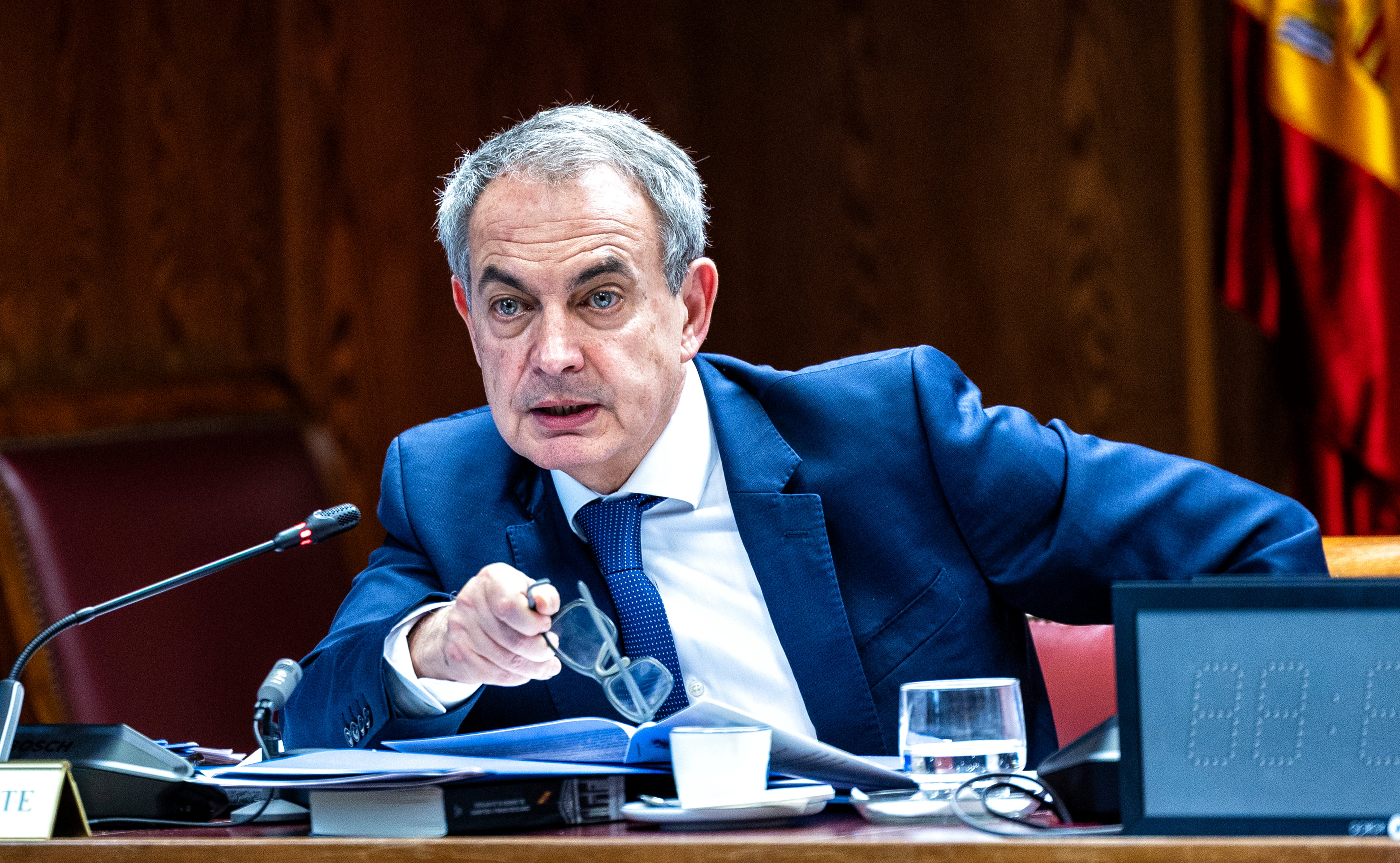 El expresidente del Gobierno José Luis Rodríguez Zapatero, en la comisión de investigación 'caso Koldo' en el Senado.