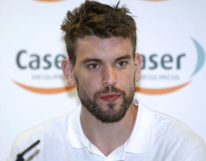 Marc Gasol, esta mañana en Madrid