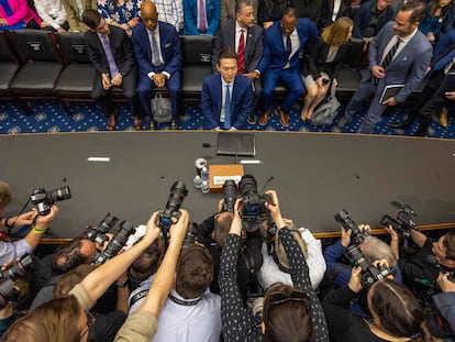 TikTok CEO Shou Zi Chew before the start of his appearance at the U.S. House of Representatives on March 23, 2023, in Washington.