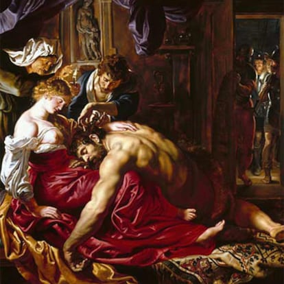 Rubens pintó alrededor de 1610 <i>Sansón y Dalila</i>, una obra maestra de luminosidad y color sensual para su amigo y cliente Nicolas Rockox, alcalde de Amberes. El cuadro es una excelente combinación de los estilos flamenco e italiano. Rubens se inspiró en la Biblia y en la Vulgata, mostrándonos a Sansón dormido en el regazo de Dalila.