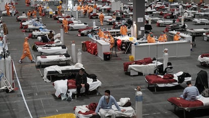 El pabellón de Ifema de Madrid que se ha convertido en hospital para enfermos de coronavirus. PEDRO ARMESTRE