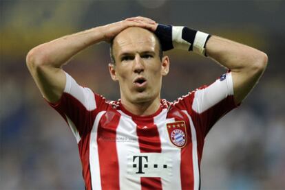 Arjen Robben, durante la final de 'Champions' ante el Inter.