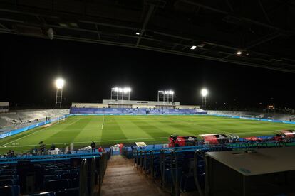 Vista general del Estadio Alfredo Di Stefano, en la Ciudad Deportiva del Real Madrid, en Valdebebas.