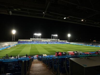 Vista general del Estadio Alfredo Di Stefano, en la Ciudad Deportiva del Real Madrid, en Valdebebas.