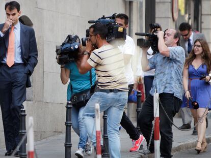 El juez Pablo Ruz, a su llegada a la Audiencia Nacional en julio de 2013.