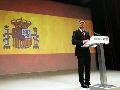 Presentacion de Pedro Sanchez como candidato del PSOE a la Presidencia del Gobierno, celebrado el pasado domingo en el teatro Circo Price de Madrid.