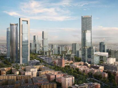 Recreación de los futuros rascacielos que se construirán en Madrid Nuevo Norte.