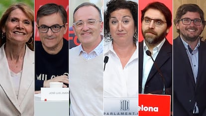 Desde la izquierda, Lluïsa Moret, José Luis Jimeno, Joaquín Fernández, Alícia Romero
Ferran Pedret y Javier Villamayor.