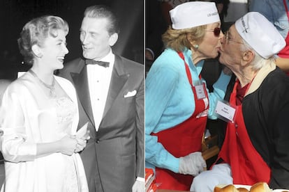 Estão juntos há mais de seis décadas e são inseparáveis. Kirk Douglas conheceu Anne Buydens em Paris. Ela o ajudava como intérprete para a imprensa no lançamento de Mais Forte que a Morte. Ele decidiu levá-la ao restaurante “mais romântico de Paris” para conquistá-la. Casaram-se, tiveram dois filhos e completaram 60 anos de matrimônio em 2014.