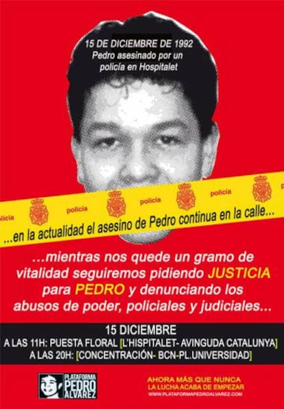 Cartel de las protestas que a&ntilde;o tras a&ntilde;o pide justicia en el caso Pedro.