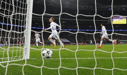 Christian Eriksen su gol ante el Real Madrid.