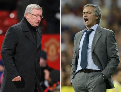 Alex Ferguson (l) and José Mourinho.