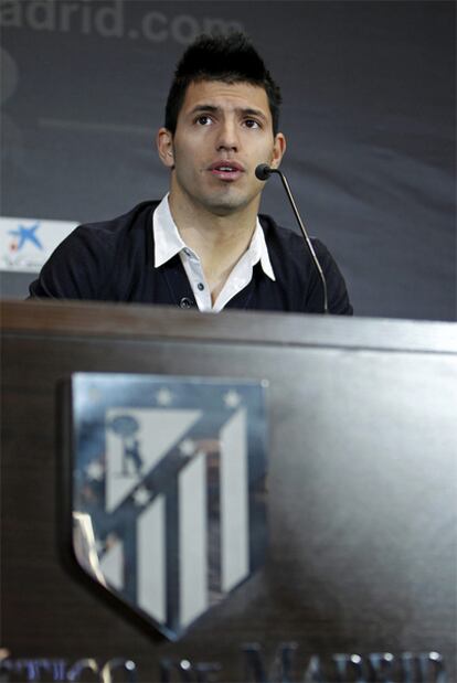 Agüero, durante su comparecencia ante los medios.