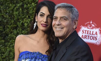 Amal y George Clooney el pasado 22 de octubre en Los &Aacute;ngeles.