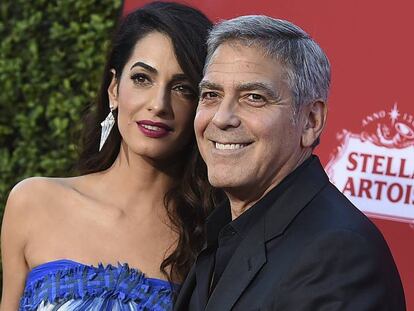 Amal y George Clooney el pasado 22 de octubre en Los &Aacute;ngeles.