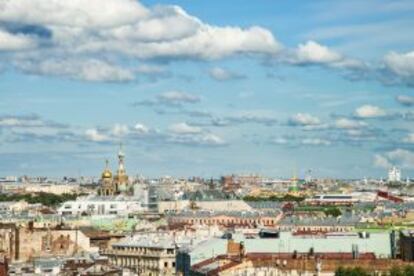 Vistas desde la cúpula de la catedral de San Isaac, en San Petersburgo.