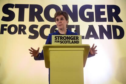 Nicola Sturgeon, el día 23 en una rueda de prensa en Edimburgo tras la decisión del Tribunal Supremo británico.