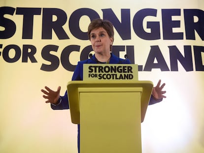 Nicola Sturgeon, el día 23 en una rueda de prensa en Edimburgo tras la decisión del Tribunal Supremo británico.