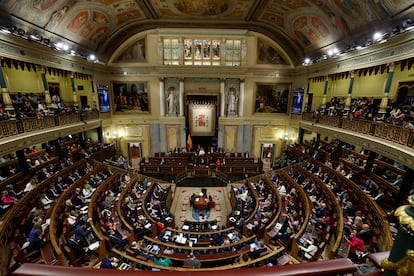 Vista general del hemiciclo del Congreso de los Diputados, el 21 de marzo.