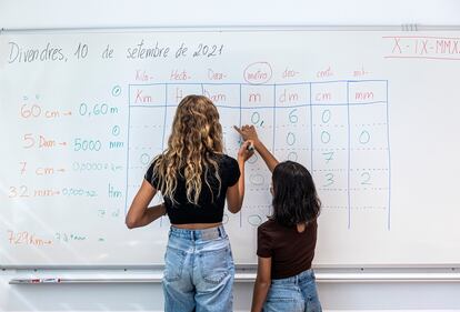 Clase de primaria en un colegio pblico de Valencia.