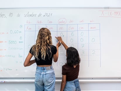 Clase de primaria en un colegio público de Valencia.