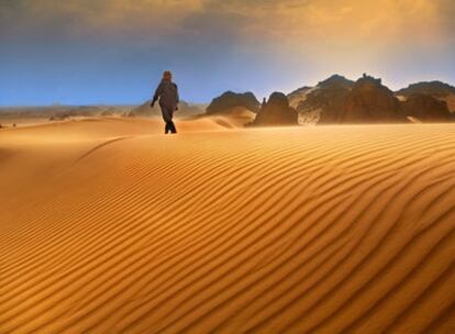 Los desérticos montes Akakus, en la región de Fezzan, al sur de Libia