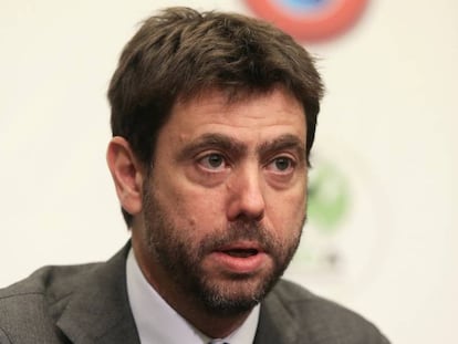 Andrea Agnelli, en una conferencia en Bruselas.