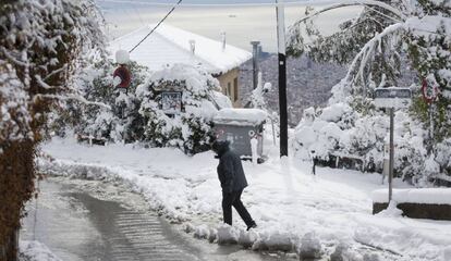 Nevada a la zona alta de Barcelona.