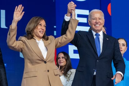 La candidata demócrata presidencial y vicepresidenta, Kamala Harris, y el presidente de los Estados Unidos, Joe Biden.