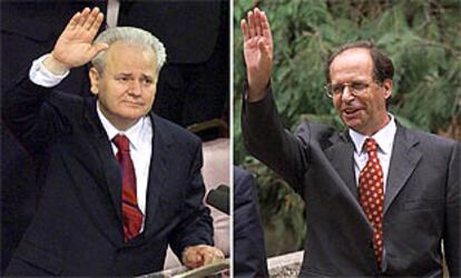 El ex presidente Slobodan Milosevic y el líder albanokosovar Ibrahim Rugova, en una foto de archivo.