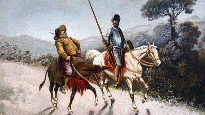 Ilustración del 'Quijote' de en torno a 1900.