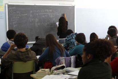 Clase en un instituto en Montcada i Reixach (Barcelona).