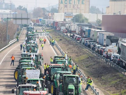 Protesta de agricultores de Jaén esta semana por la pérdida de renta.