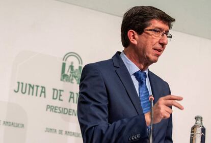 El líder de Ciudadanos en Andalucía y vicepresidente de la Junta, Juan Marín.