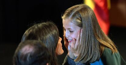 La princesa Leonor en su primera intervención pública, en el Instituto Cervantes de Madrid, este 31 de octubre, el mismo día que cumple 13 años.