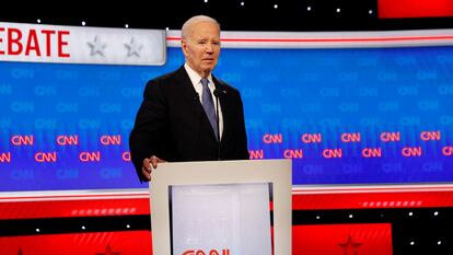 Joe Biden en el debate de este jueves, en Atlanta (Georgia).