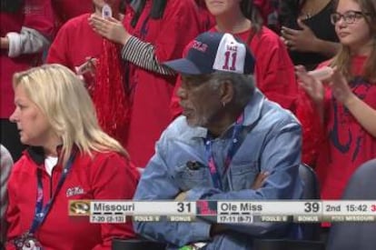 Morgan Freeman, con la gorra de Sebas Sáiz