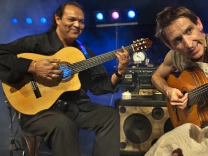 Albert Plá junto a Diego Cortés en uno de sus conciertos de 'Tenemos un problema'.