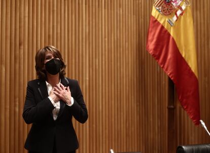 La Fiscal General del Estado, Dolores Delgado, este martes en el Congreso de los Diputados.