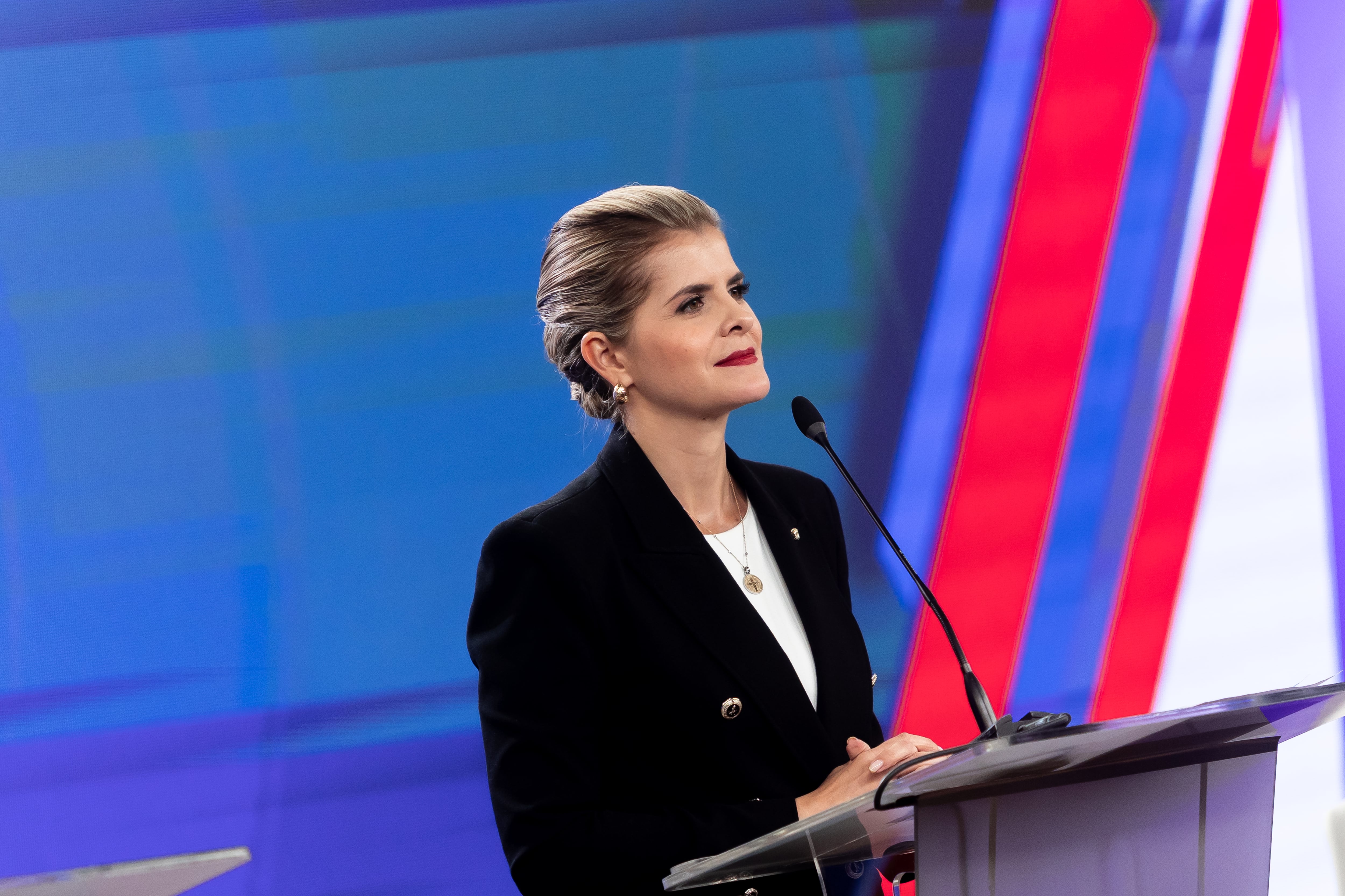 La candidata Laura Fernández, en San José, Costa Rica, el 11 de enero.