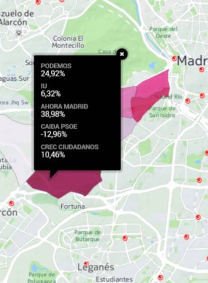 Expectativas de Podemos en el barrio de Cuatro Vientos, en el distrito de La Latina de Madrid.