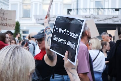 cartel contra la corrupción, el 22 de julio en Kiev.