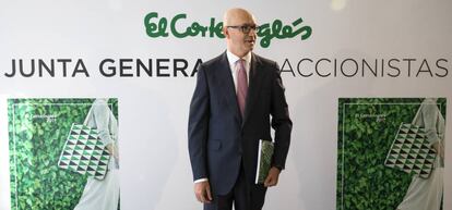 El Presidente de El Corte Inglés, Nuño de la Rosa, a su llegada a la Junta General de Accionistas en la Fundación Ramón Areces, en Madrid 