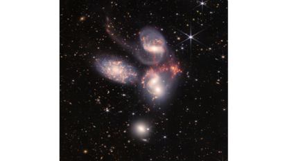 El Quinteto de Stephan, un grupo compacto de cinco galaxias situado en la constelación de Pegaso.