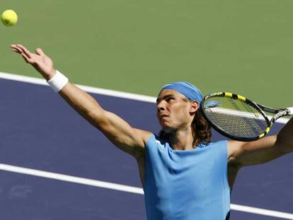 Rafael Nadal, en marzo, durante la final del torneo de Indian Wells, que ganó al serbio Novak Djokovic.