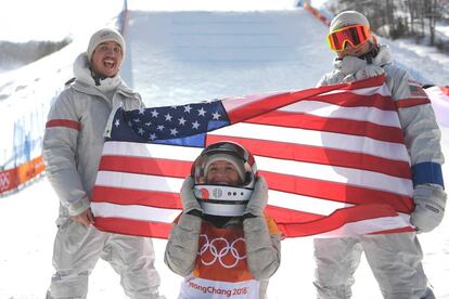 Jamie Anderson, medalha de ouro no final feminina de slopestyle nos Jogos Olímpicos de Inverno de PyeongChang (Coreia do Sul).