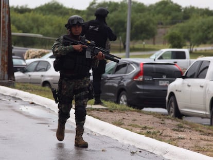 Elementos del Ejército en las calles de la ciudad fronteriza de Reynosa